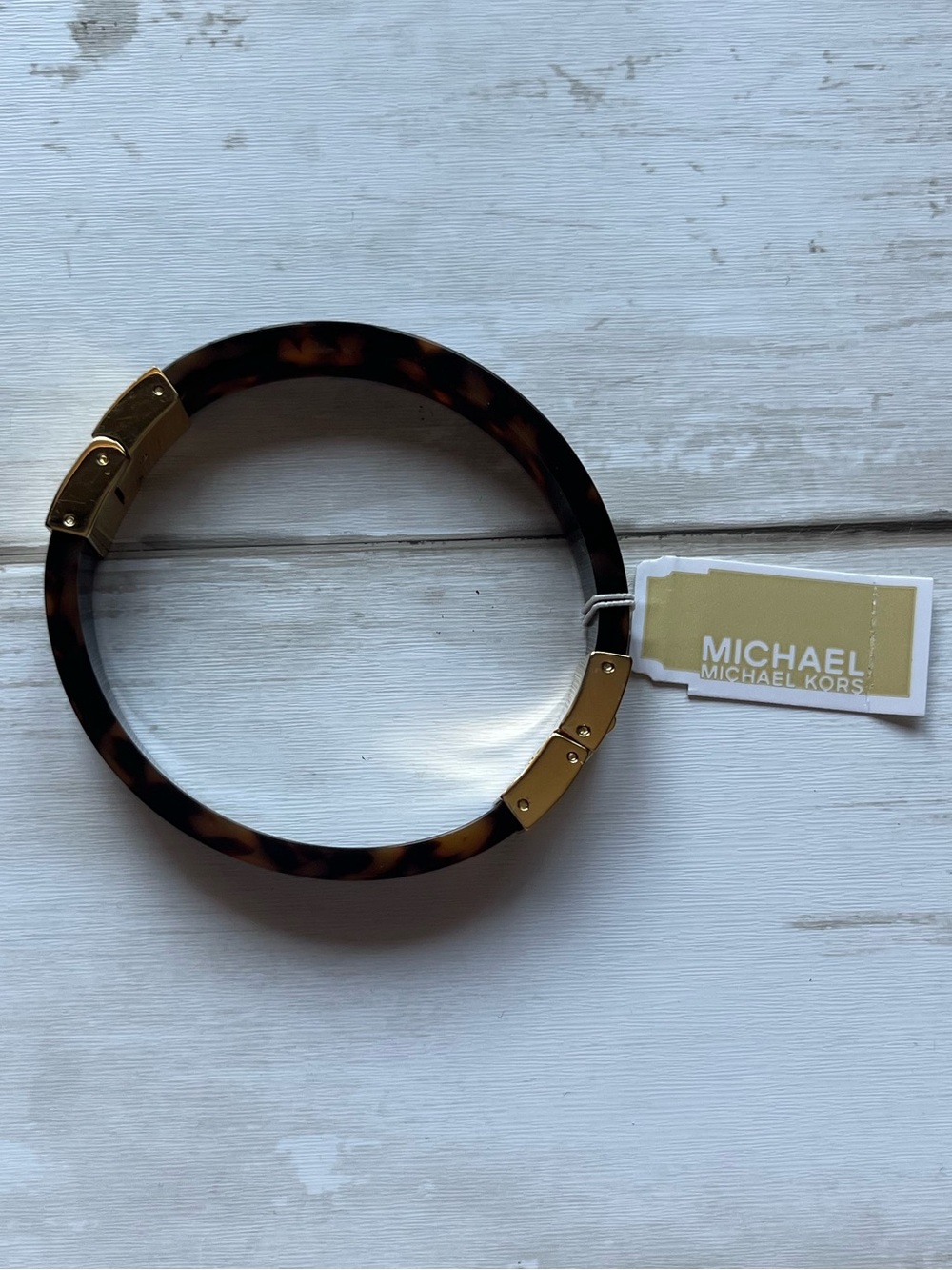 Michael Kors Tortoise Shell Resin Bracelet with Gold Accents